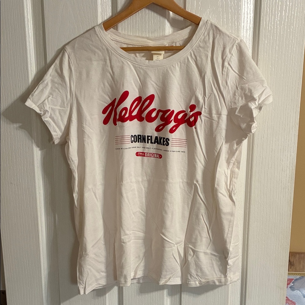 H&M White Tee with Red Kellogg's Graphic
